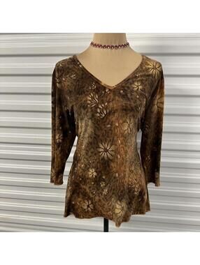 Y2k boho brown top light sparkles